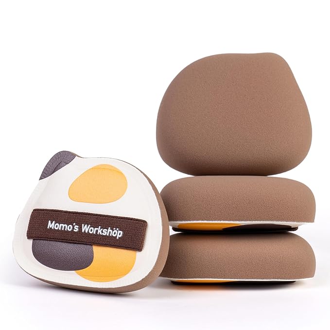 2-Pack Cute Tricolor Cat Makeup Sponge Oxygen-Finish Makeup Sponge for Liquid Foundation & Cream Blush, 85° Angled Tip, Hydrophilic PU for Sheer & Natural Makeup, Buildable Coverage Sponge