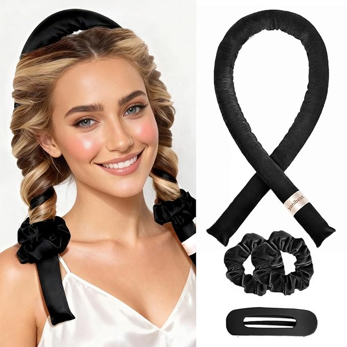 Yanibest Heatless Hair Curler to Sleep in, Overnight curl headband, No Heat Hair Curler Set with Hair Clip Scrunchies for Styling