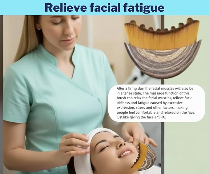 2PCS Lymphatic Contour Face Brush, Ergonomically Designed to Fit The Skin Precisely and Relieve Fatigue, Facial Massage Brush for Drainage & Sculpting- Anti-Puffiness, Detox & Lift, Dry Brushing Face