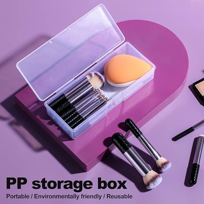 BS-MALL 14 Pcs Makeup Brushes Set With Dual-sided Beauty Makeup Sponge - Foundation Brush & Makeup Sponge,premium Luxury Brush Collection For Face & Eye,for Flawless Application (Orange)