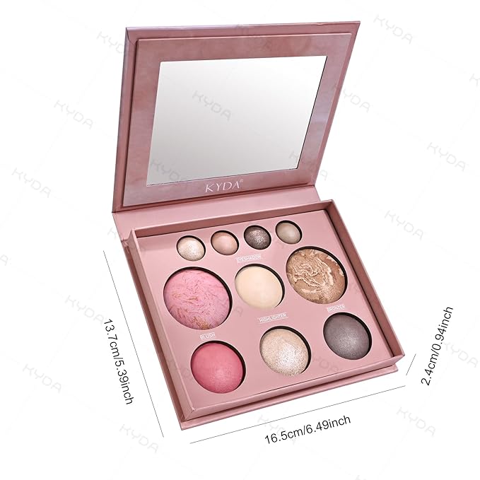 10 Color The Best of the Baked Makeup Palette, Full Size 4-in-1 Baked Powder Palette with Blush, Highlighters, Bronzer and 4 Eyeshadows, Travel-Friendly Compact, Highly Pigmented, Long Lasting