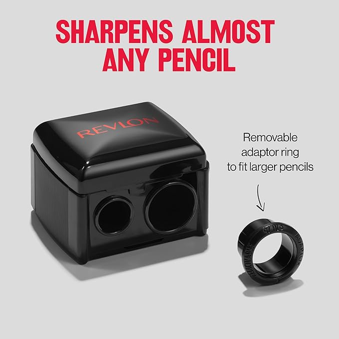 Revlon Universal Points Sharpener for Wooden & Plastic Makeup Pencils, Fits Small to Large Sizes, Easy to Clean, 1 Count