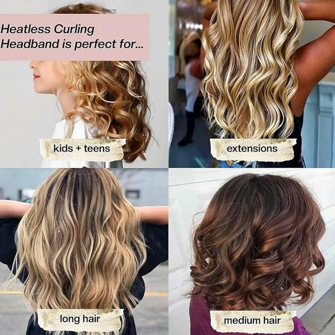 Heatless Hair Curlers for Overnight Curls, No Heat Curl Rods with Hook for Long & Medium Blowout Hair (Black)