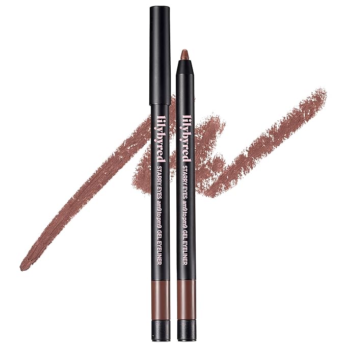 lilybyred Starry Eyes Am9 to Pm9 Gel Eyeliner | Korean Gel Eyeliner, Intense Color Payoff, Creamy Formula, Easy Blending, Built-in Sharpener, Smudge-Proof, Long-Lasting, 0.017 oz. (07 Matt Brown)