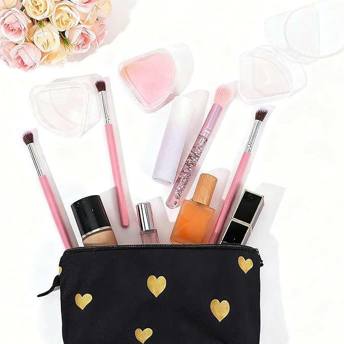 12 PCS Powder Puffs Holder Cases Triangle Makeup Puffs Container Clear Make Up Sponge Storage Reusable Makeup Sponge Container Portable Cosmetic Puff Box Pocket Cosmetic Puff Box for Travel