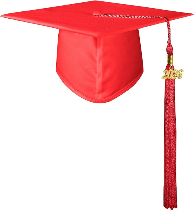 GraduatePro Matte Graduation Cap with 2026 Tassel for Adults High School and Bachelor Master 12 Colors