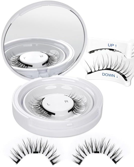 EMEDA Magnetic Eyelashes Natural Look No Glue Reusable Magnetic Lashes with Applicator, Faux Mink Lashes Lightweight & Comfortable for Women Sensitive Eyes Daily Makeup with Mirror Case (21)