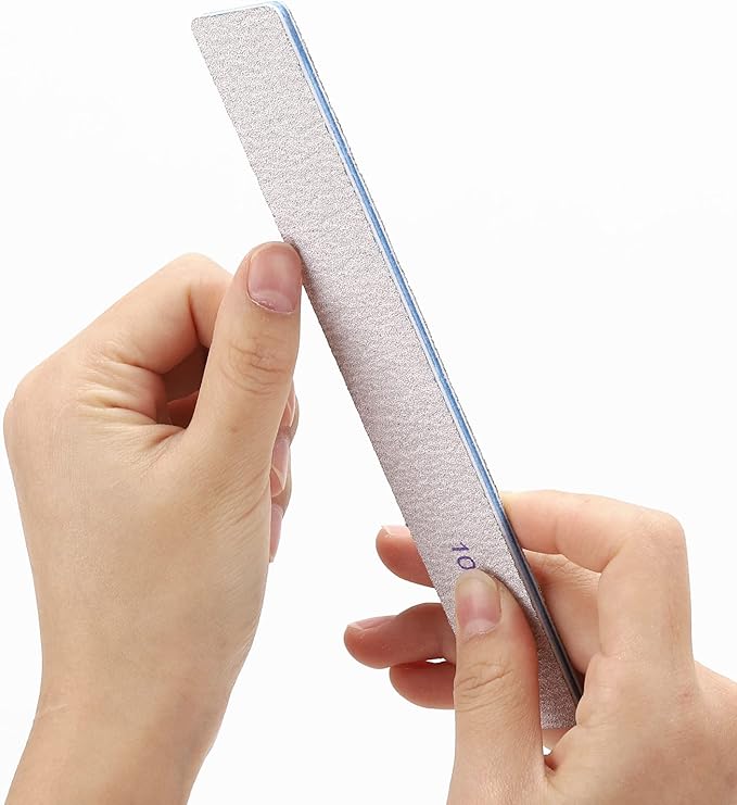 25 Pieces Rectangle Nail Files 100/100 Grit, Reusable Nail Buffers Double Sided Emery Boards Fingernail Files for Acrylic Nails and Natural Nails