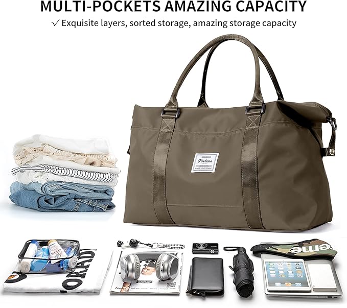 HYC00 Travel Duffel Bag,Carry-on Overnight Weekender Bags for Women,Sports Tote Gym Bag with Wet Pocket
