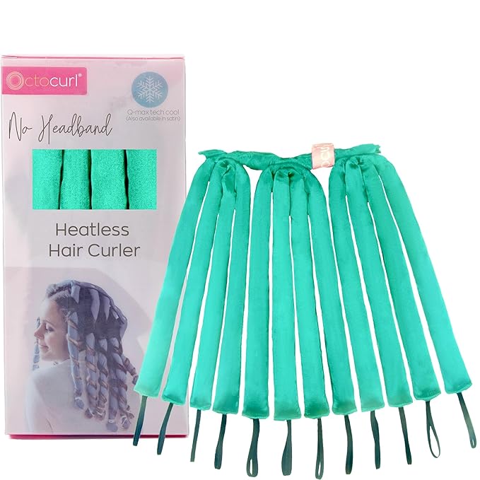 Octocurl No Headband Heatless Curlers for Medium to Thin Hair – Lightweight Curling System for Controlled, 360° Heat-Free Curls