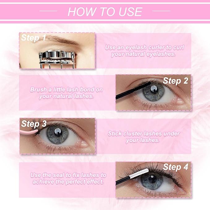 FADLASH Lash Clusters Extensions Large Tray Individual Lashes Natural Soft 20D D Cur Natural Long Black Faux Mink Volume Lash Extensions Reusable Artificial Eyelashes (20D-0.07-D, 15mm)