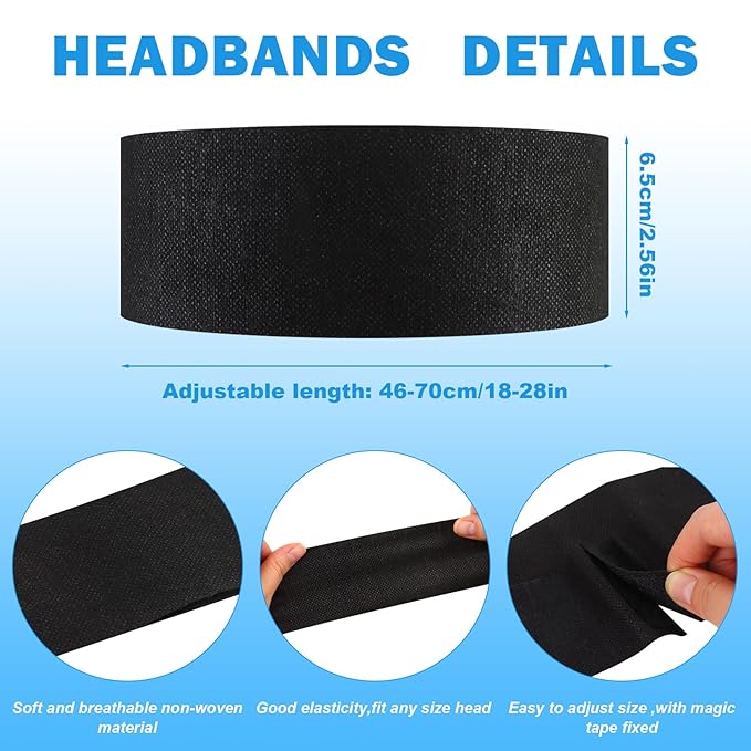 128 Pieces Disposable Spa Facial Headbands Stretch Non-Woven Facial Headband Soft Skin Care Hair Band with Convenient Closure for Women Girls Salons Esthetician Supplies (Multicolor)