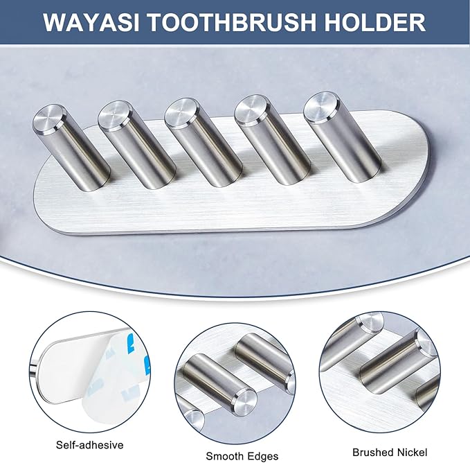 Electric Toothbrush Head Holder for Bathroom Shower, Toothbrush Holders Wall Mounted, Tooth Brushing Holder, Self Adhesive Toothbrush Storage Organizer Toothbrush & Razor Holder (Medium)
