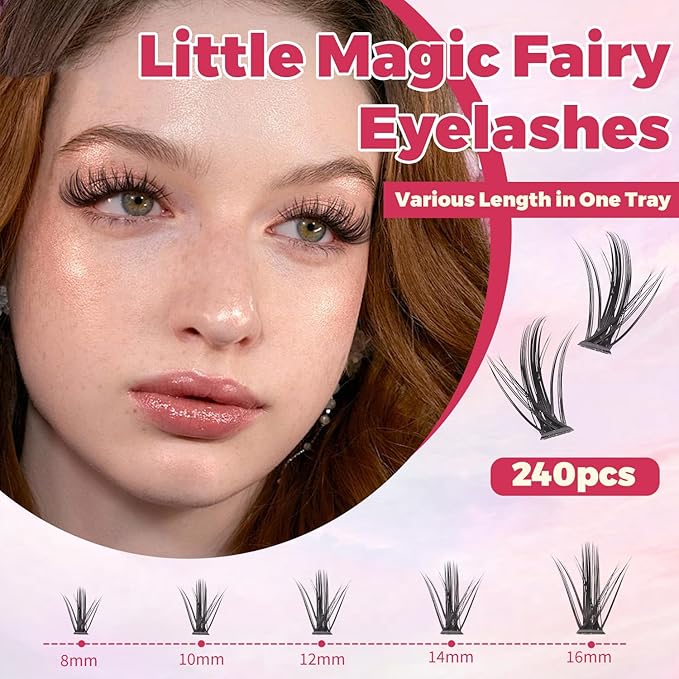 Manga Lash Clusters Kit Eyelash Clusters Eyelashes Anime Lash Clusters With Spikes Eyelash Extension Kit With Lash Bond And Seal Wet Look Spiky Cluster Lashes (Anime lash kit 240pcs)