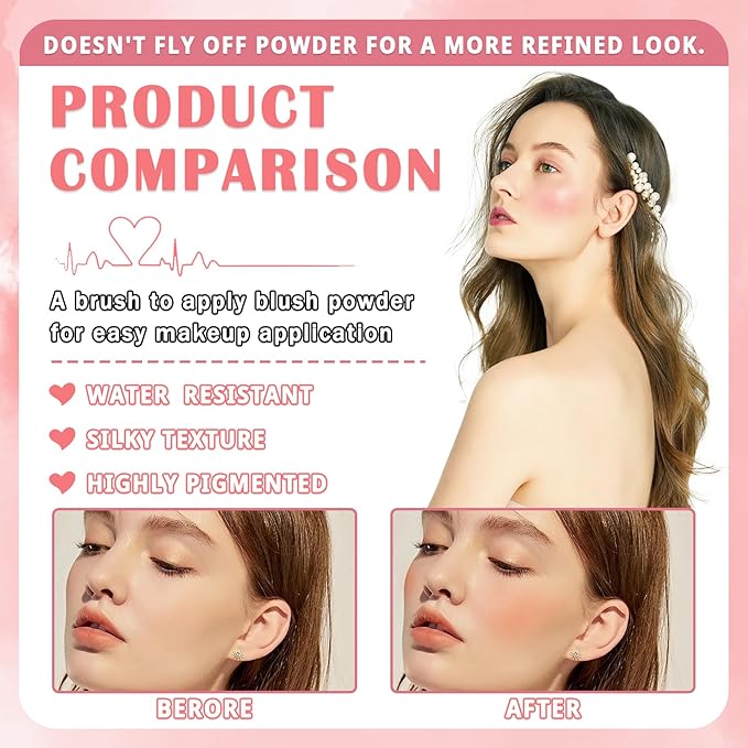 2Pcs Blush Cream for Cheeks,Face Matte Contour Blush Makeup,Buildable Shimmer Facial Cheek Blusher Shades,Blendable Cosmetic Makeup Blush A1