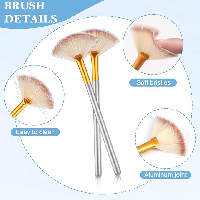 8 Pcs Silver Esthetician Supplies 4 Facial Fan Brushes Esthetician 4 Silver Stainless Steel Mixing Bowls Face Mask Brush Facial Bowls Esthetician for Mud Cream Makeup Spa Salon Women