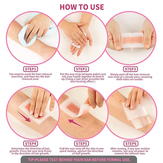 58 PCS Wax Strips - 38 Facial & 20 Body Waxing Kit for Women’ s Hair Removal,Wax Strips for Face,Eyebrow,Body, Arms, Legs, Chest, Back, Bikini/Brazilian Waxing Strips & 4Calming Oil Wipes