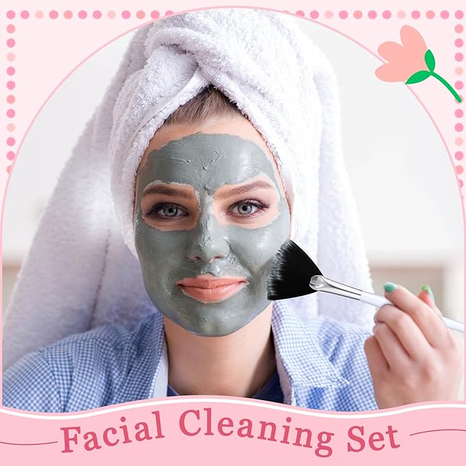 36 Pcs Esthetician Supplies for Facials Set Includes 12 Stainless Steel Facial Bowls 12 Brushes 12 Flat Facial Spatula Mask Cosmetic Applicators for Women Mask Mixing Tools Kit (Black)