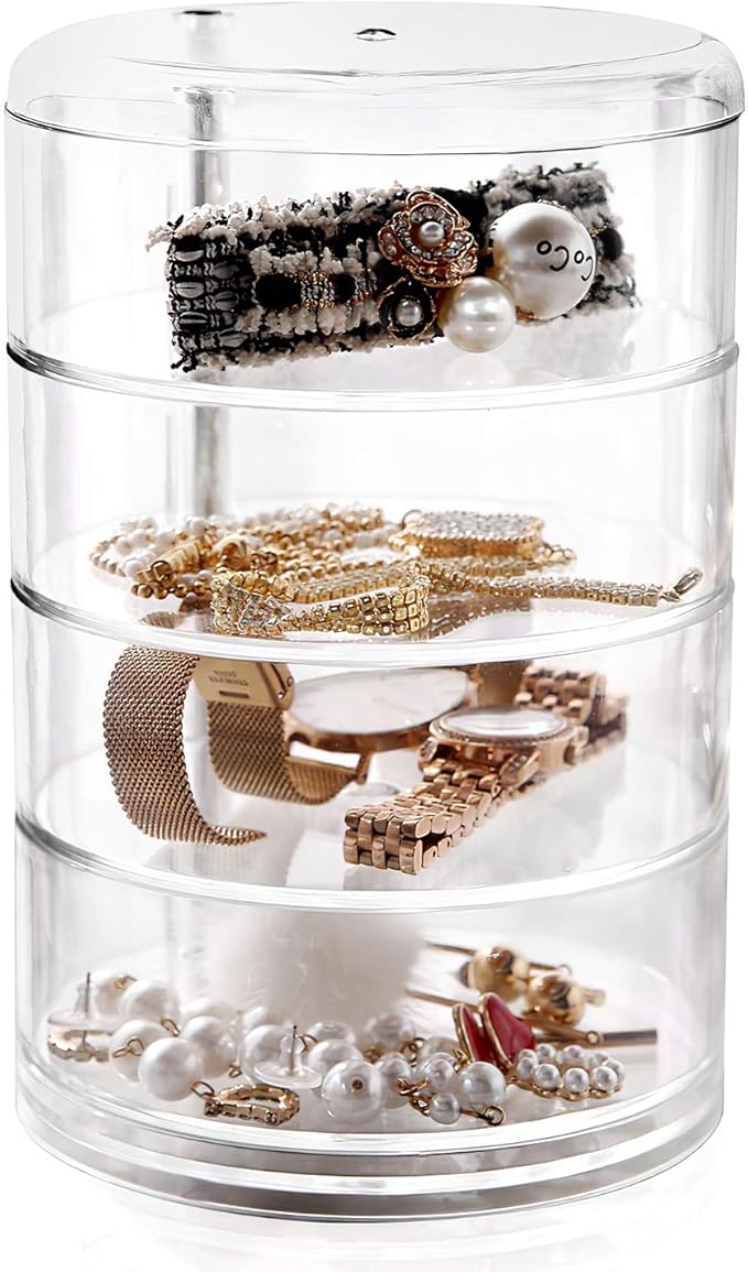 Stackable Storage Jewellery Trays Hair Accessory Containers Simple Houseware Organizer 4 Layers 7.14in.