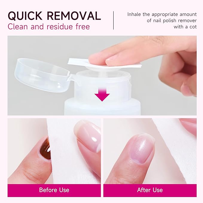 AIJIMEI Nail Polish Remover For Regular Nail Polish Pump Bottle Design 160ml & Nail Cleanser Cleaning The Surface Of Nails Varnish Of Oil FLot Glue On Surface Applicable For Nail Daily Clean