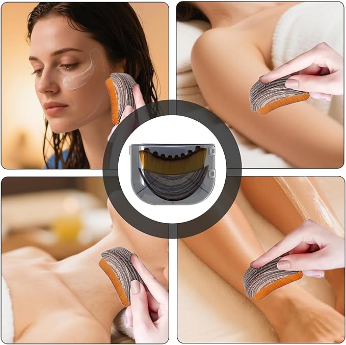 Lymphatic Contour Face Brush,Lymphatic Face Brush,Lymphatic Drainage Brush,Dry Brush,Neck,Chin & Face Sculpting,Anti-Puffiness,Gua Sha & Improves Skin Glow,Skin Care Massage Tools. (2PC)
