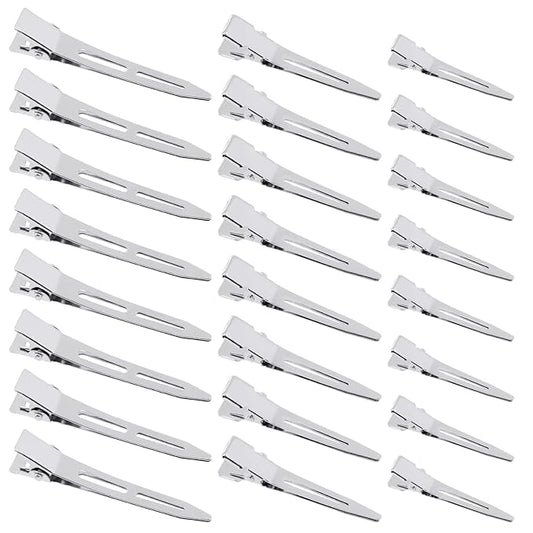 120 Pcs Alligator Hair Clips Assortment 1.3"/1.7"/2.3" Metal Single Prong Pin Curl Clip Hairdressing Barrettes Hairpin for Hair Salon, Thick Hair Roller, Styling Sectioning, Hair Bows (Silver)