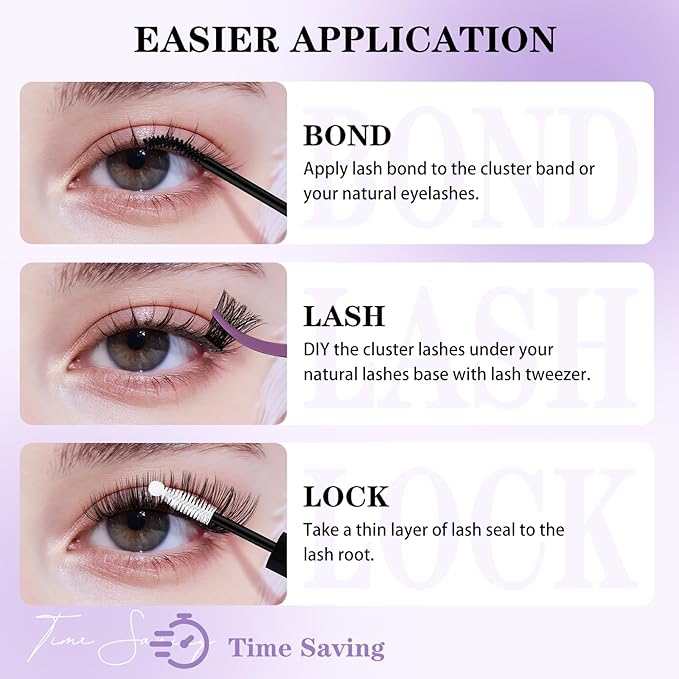 B&Q Wispy Lash Clusters Full B19,Eyelash Clusters 156PCS Comfortable band Cluster Eyelash Extensions,8-18mm Volume Individual Lashes Lightweight D Curl Lash Clusters Soft Eyelashes Natural Look(B19)