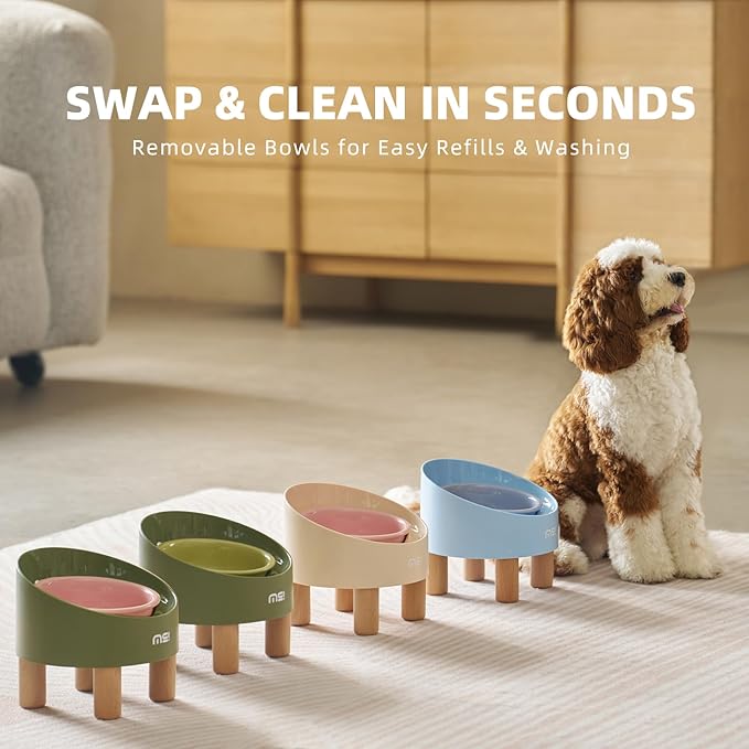 MS!MAKE SURE Spring Roll Single Cat Bowls Blue