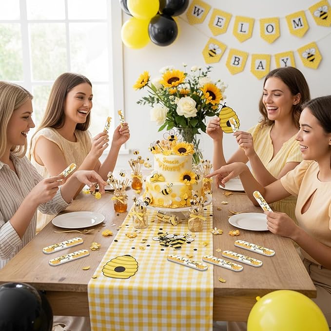 50 Pcs Sweet as Can Bee Baby Shower Party Favors Bee Mini Nail Files Spring Baby Sower Decorations Honeybee Emery Board Gender Reveal Party Souvenir Gift Bag Stuffers for Guest Winners Prizes