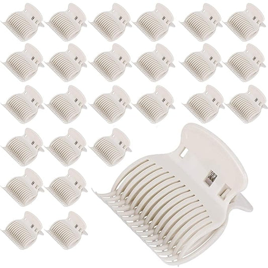 Tbestmax 24 Hot Roller Clips for Hair Curler Claw Clip Replacement Hair Section Styling for Women Girls White