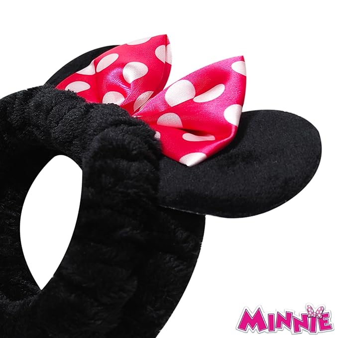 LUV HER Disney Minnie Mouse Girls Cartoon Character Headbands - One Size Fits All, Soft Stretchy Fabric - Fun Fashion Accessory for Everyday or Special Occasions, Ages 3+