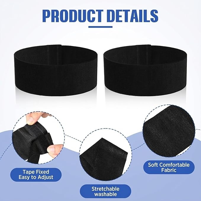 Waydress 140 Pieces Disposable Spa Facial Headbands with Convenient Closure, Stretch Facial Headwraps Soft Skin Care Hair Band for Women Salons(Black)