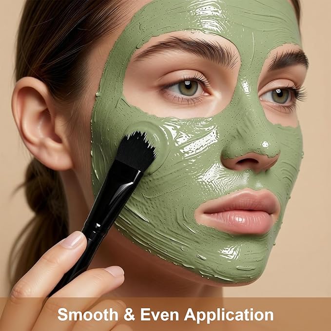 Facial Mask Application Tool for Even Coverage, Face Mask Brush Applicator Tools | Soft Hair | Facial Tool | Easy to Clean | All Skin Types for Mixed Clay Mask, Mud, DIY Gels, Charcoal（Black)