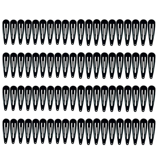 30,60 80 Pack Black 2 Inch Women Metal Snap Hair Clips Accessories No Slip Hair Barrettes Girls Women Hair Accessories (Black 80PCS)