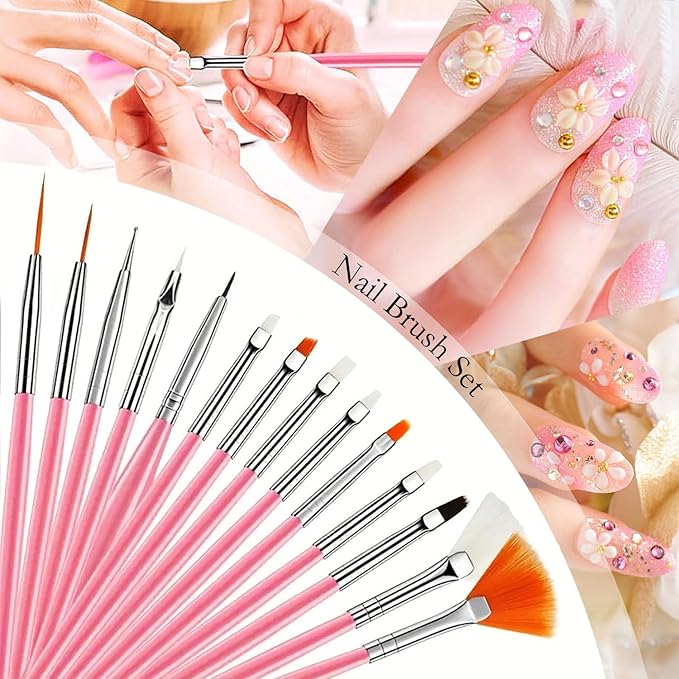 Nail Art Tools,Nail Art Brush,2 sets Nail Stand,5 PCS Dual Tipped Nail Dotting Tool and Sculpture Pen, Acrylic Silicone Nail Pen, Nail Design Tools