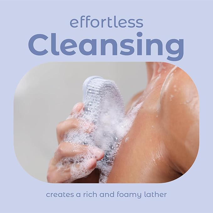 MainBasics Silicone Body Scrubber Dual-Sided Shower Loofah and Scalp Scrubber (Frosted Sky, Scalp)