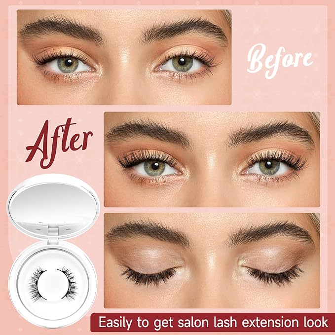 Higu clace Magnetic Eyelashes with Applicator Soft Magnetic Lashes Natural Look Wispy Magnet Lashes Easy to Wear and Remove （DJCX-N04）