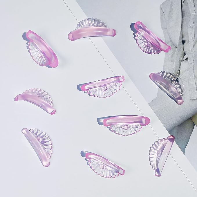 Libeauty Lash Lift Pads 10 Pcs/5 Sizes New Shell Shape Lash Lift Rods Reusable Silicon Lash Lift Shields DIY Use at Home or Salon Eyelash Lift Tools
