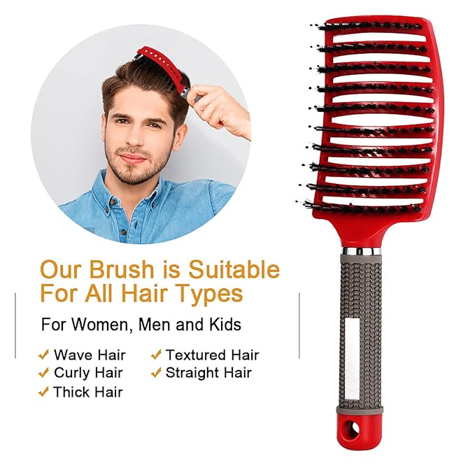 Hairstreaq Detangling Brush, Wet Dry Detangler Hair Brushes, Vented Detangling Brush, Fast Drying Styling Massage Hairbrush for Women & Kids’ Long, Thick, Thin, Curly & Tangled Hair (Purple)
