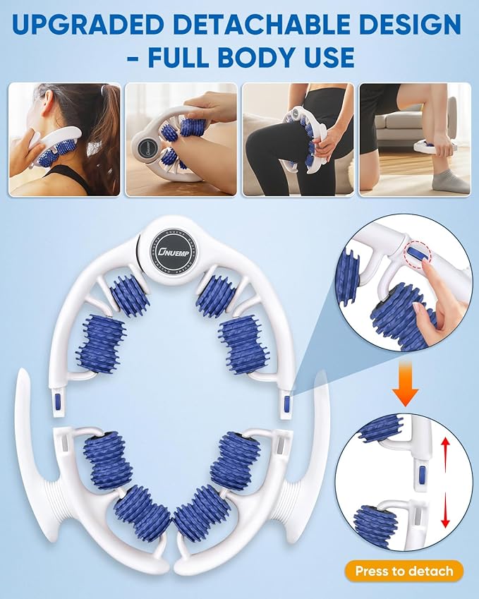 ONUEMP Cellulite Massage Tool, Lymphatic Drainage Cellulite Remover for Legs, Muscle Roller Fascia Massage - Body Sculpting, Lipedema Massagers, Celulitis Reduccion, Deep Tissue Pain Relief, Blue