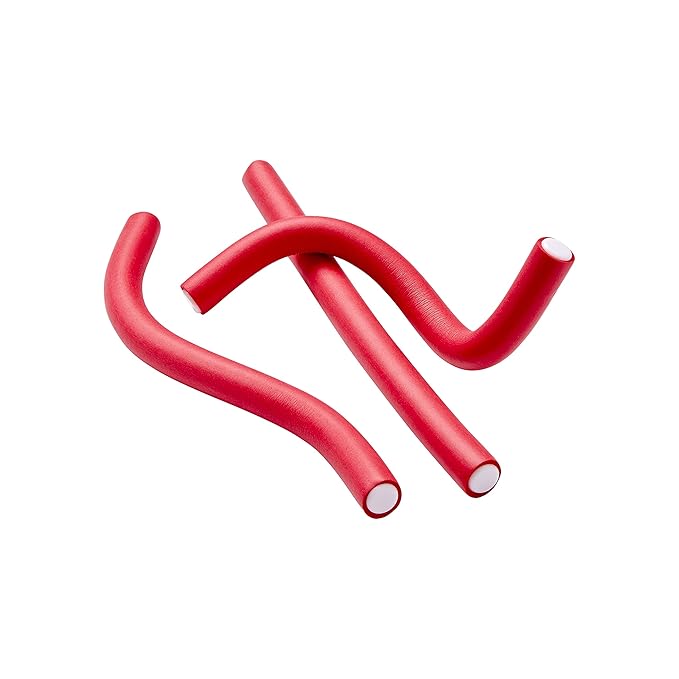 Red by Kiss Flexi Rods 7", 1/2" Diameter - Heatless Hair Curler for 90S Glamorous Bouncy Curls Beach Waves, No Slips, Sleep Styler (6 PCS x 3 Packs)