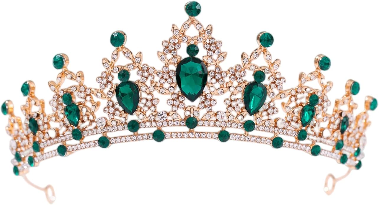 FORSEVEN Crystal Tiaras for Women, Wedding Tiaras and Crowns for Women Tiaras for Birthday Party Princess Crown Hair Accessories Bride Rhinestone Christmas Decorations Headband