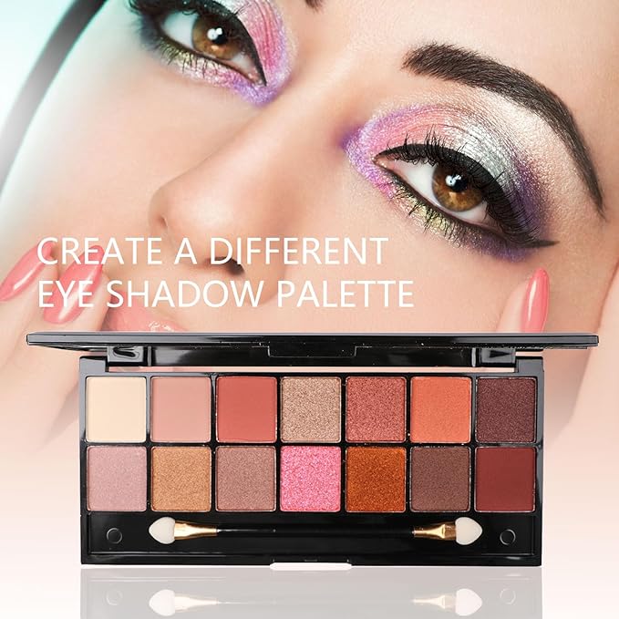 All in One Makeup Kit for Makeup storage bag 2X14 Colors Eyeshadow Palette Liquid Foundation Eyeliner Pencils Contouring Stick 20Pcs Make up Brushes For Women Girls Teens (Pink)