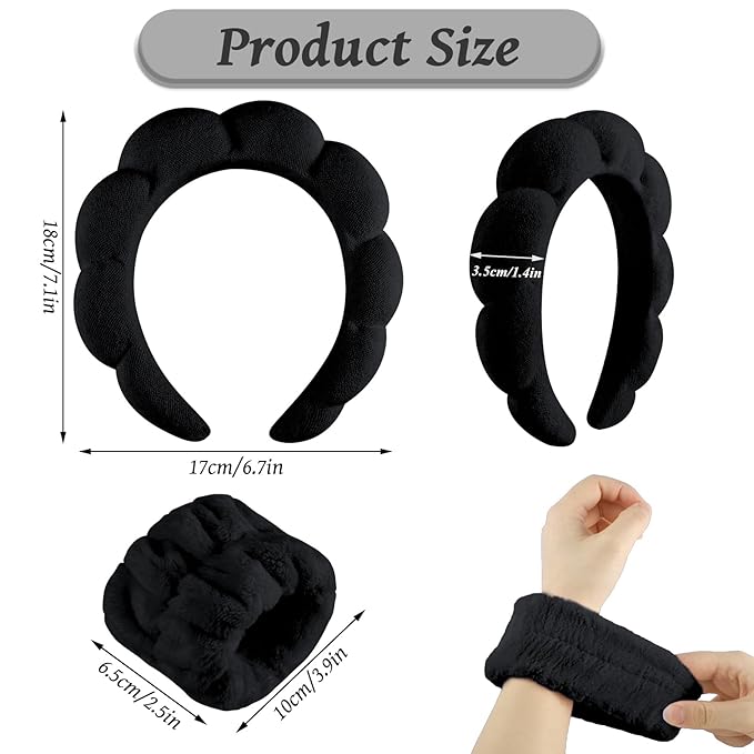 WSICSE Spa Headband for Washing Face, Skincare Headbands Puffy Padded Keep Hair Dry Valentines Day Gifts for Wife