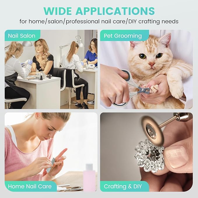 Nail Fan Dust Collector, Dual Fan Design Nail Vacuum Dust Collector with 30 Filter Papers & Cleaning Brush - Quiet, Powerful Suction for Salon & Home Use