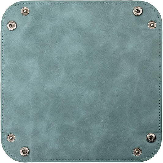 siduater Valet Tray Desktop Storage Organizer – Vegan Leather Catchall Bedside Vanity Tray Nightstand Caddy Holder for Remote Controller, Watch, Keys, Phone, Wallet, Coin, Jewelry, Stone Green