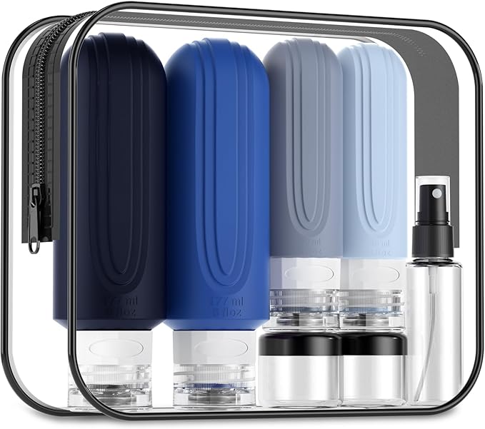 Mrsdry 16 Pack Travel Bottles for Toiletries, Oversize 6oz Silicone Travel Containers, Leak Proof Refillable Liquid Shampoo And Conditioner Travel Essentials