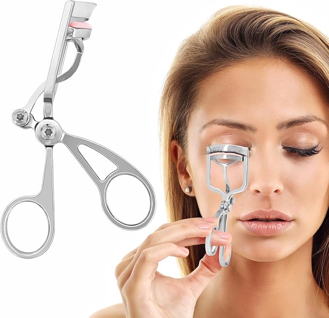 Luxurious Eyelash Curler, Professional Eyelash Curlers Long Lasting Lash Curl Eye Opening Voluminous Lashes Curler Heavy Duty, Zinc Alloy (Silver)