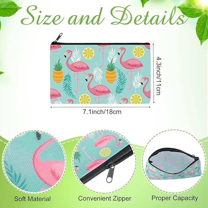 Reginary 20 Pieces Cosmetic Bag for Women, Roomy Makeup Bags with Zipper Toiletry Bag Pouch Travel Accessory Organizer Gifts, 7 x 4.3 Inches(Summer)