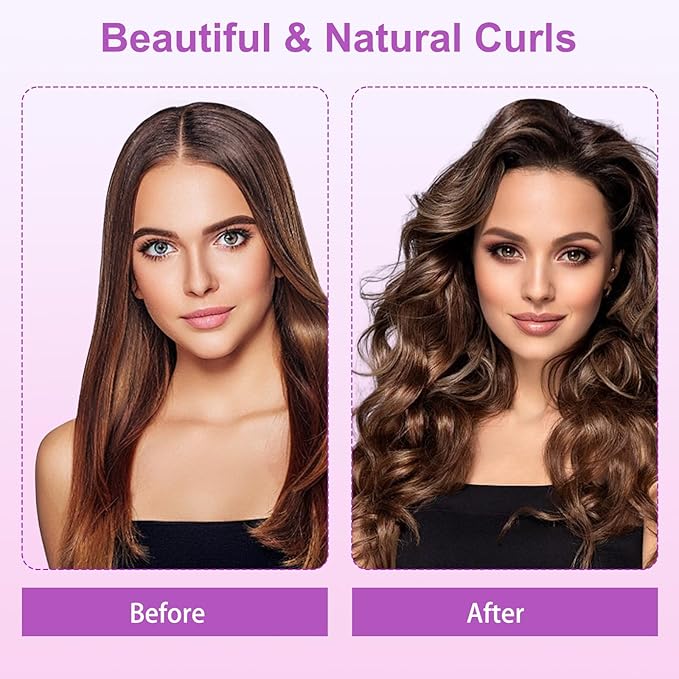 70" Heatless Curls Overnight Hair Curlers to Sleep In for Long Hair, Overnight Curls Heatless Hair Curler No Heat Curlers, Soft Satin Heatless Curling Set with Bonnet for Women - 8 PCS, Purple